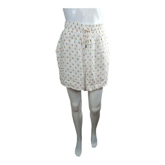 AFRM High-Waisted White w/Golf Polka Dots Sz. L Womens Regular - Picture 1 of 4